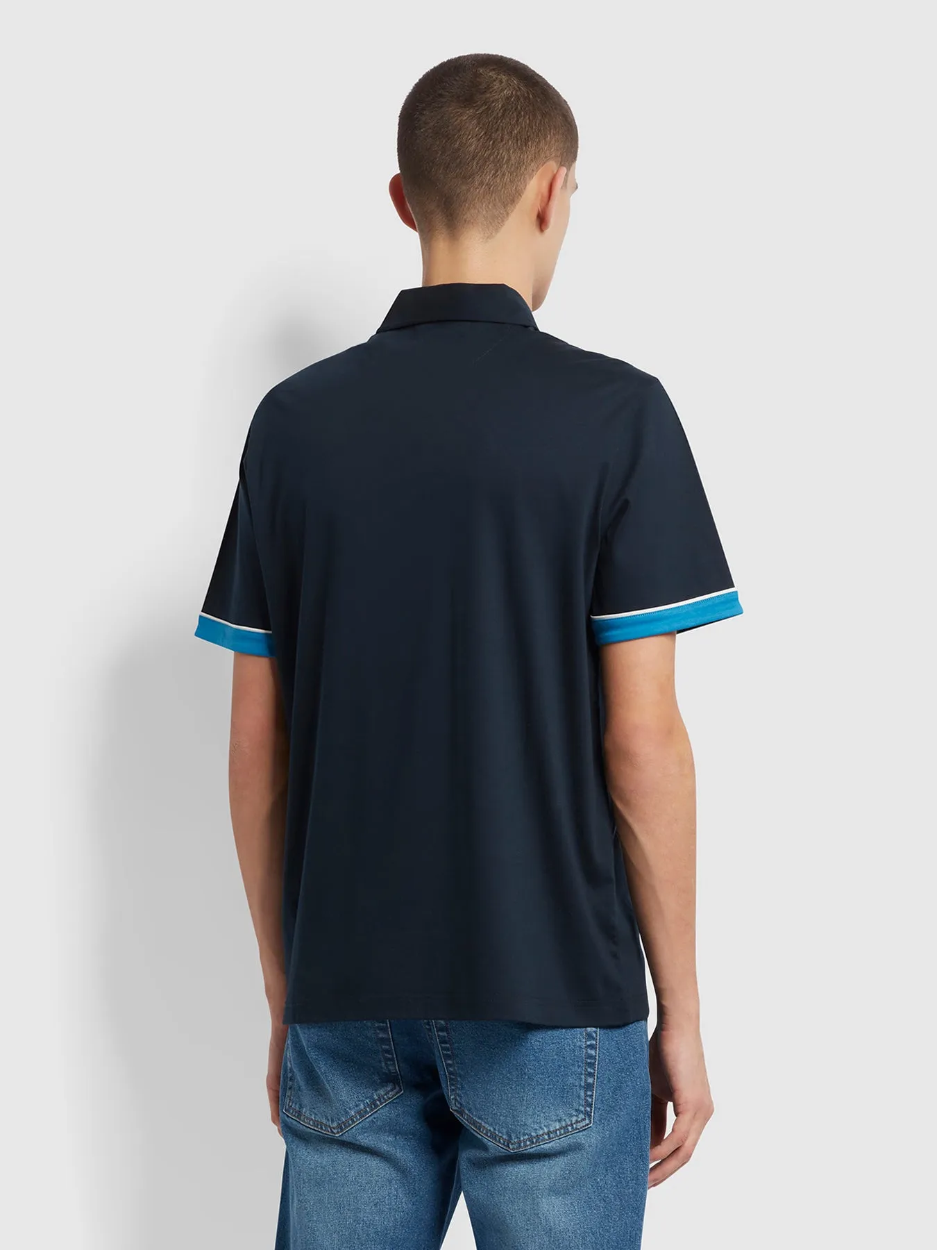 Stoneridge Striped Polo Shirt In True Navy