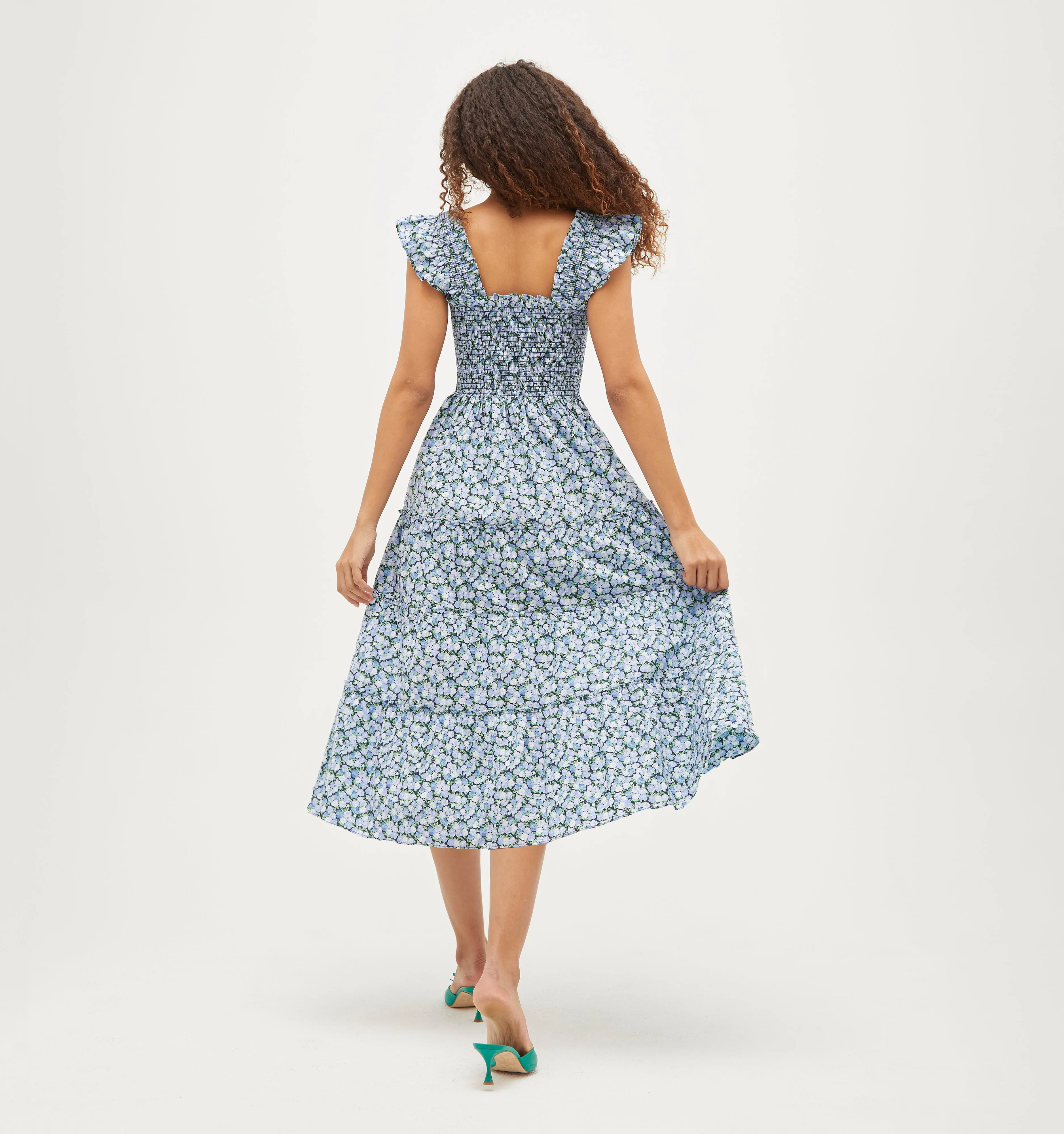 The Ellie Nap Dress - Pansy in Blue Multi Cotton