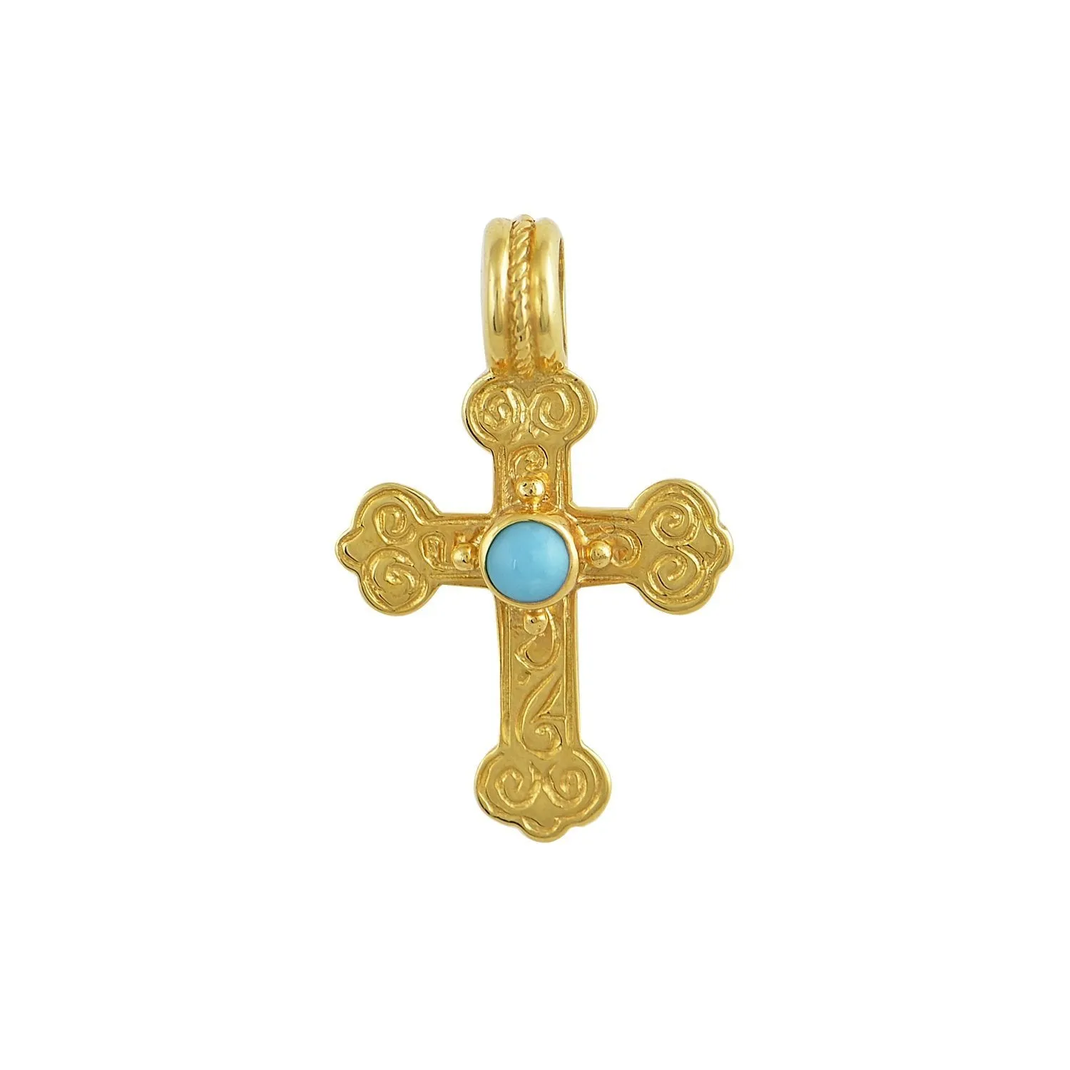 Trifolium Chanter Greek Orthodox Cross w/Stones