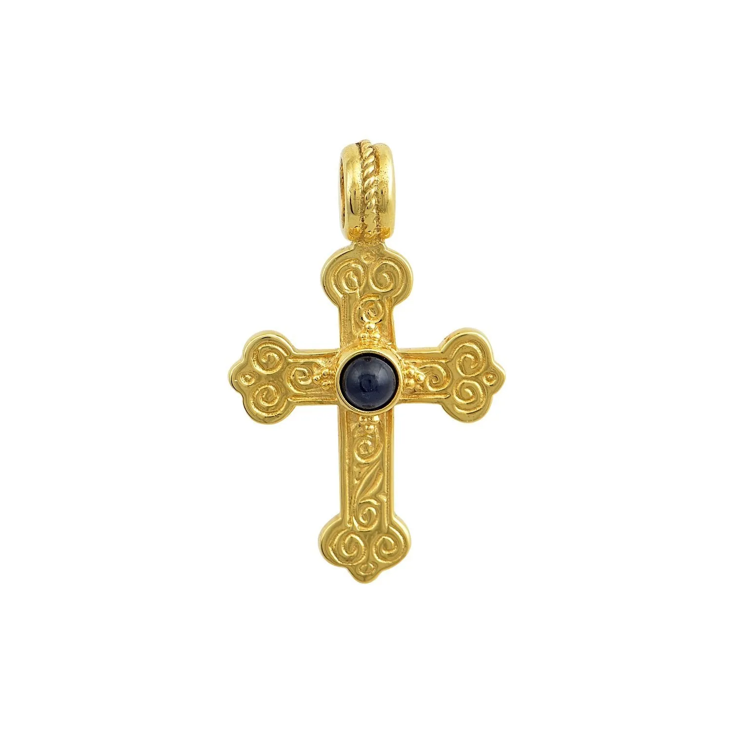 Trifolium Chanter Greek Orthodox Cross w/Stones