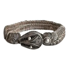 V I N T A G E // a snake and her spirals / sterling silver ouroboros snake bracelet / 7, 30g