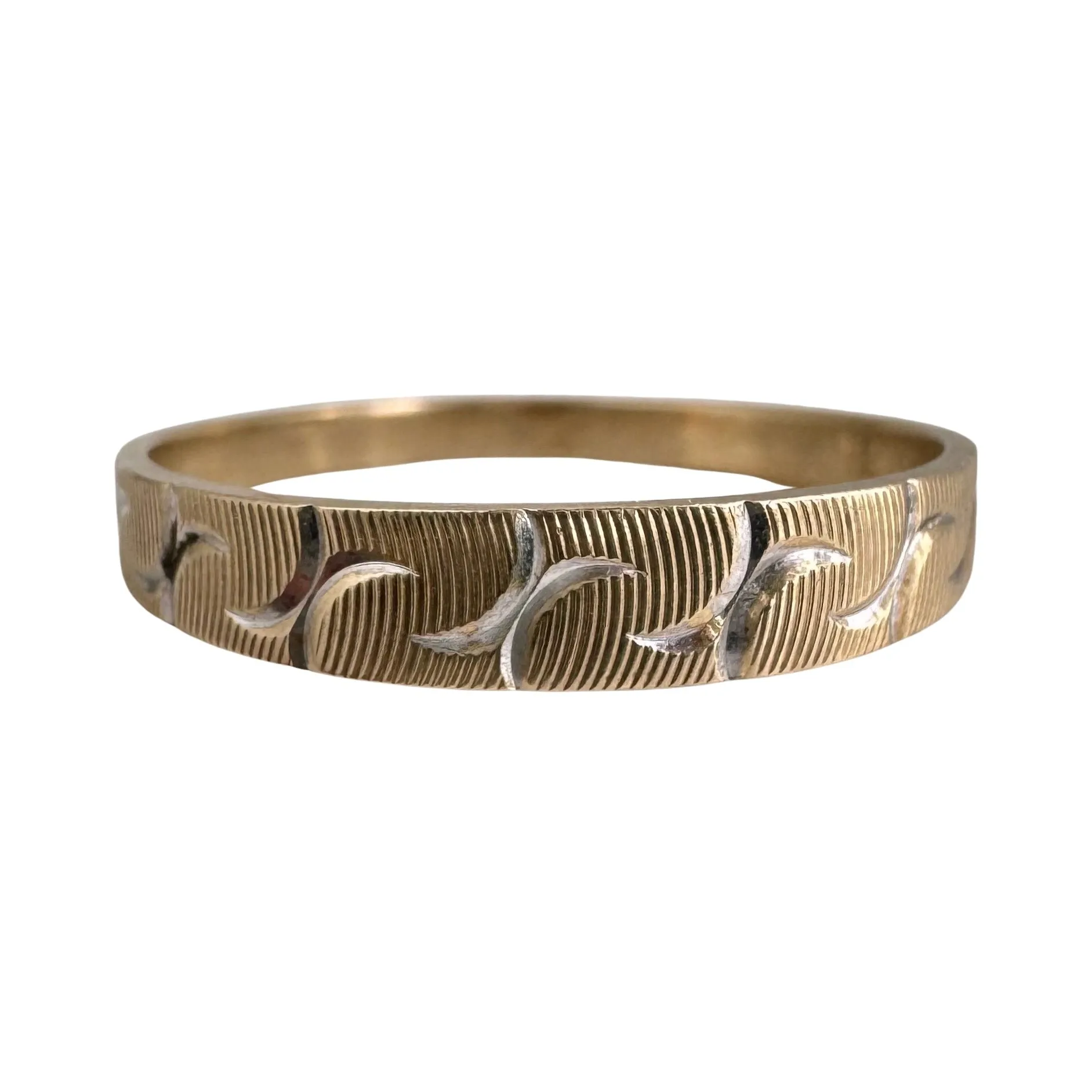 V I N T A G E // all the Zs / 10k yellow gold diamond cut Z band / size 10.75 