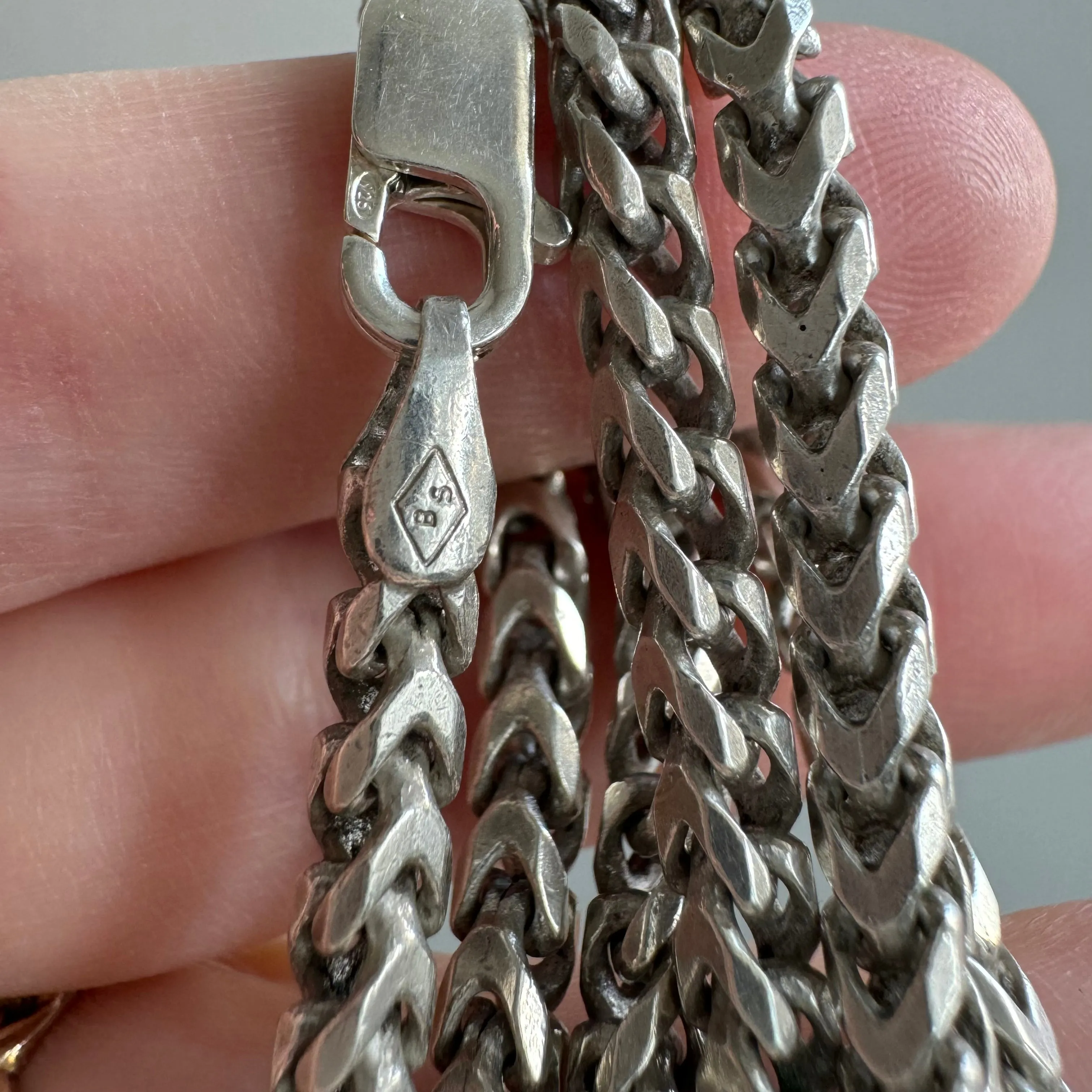 V I N T A G E // box wheat / sterling silver square wheat chain / 20.25, 32g