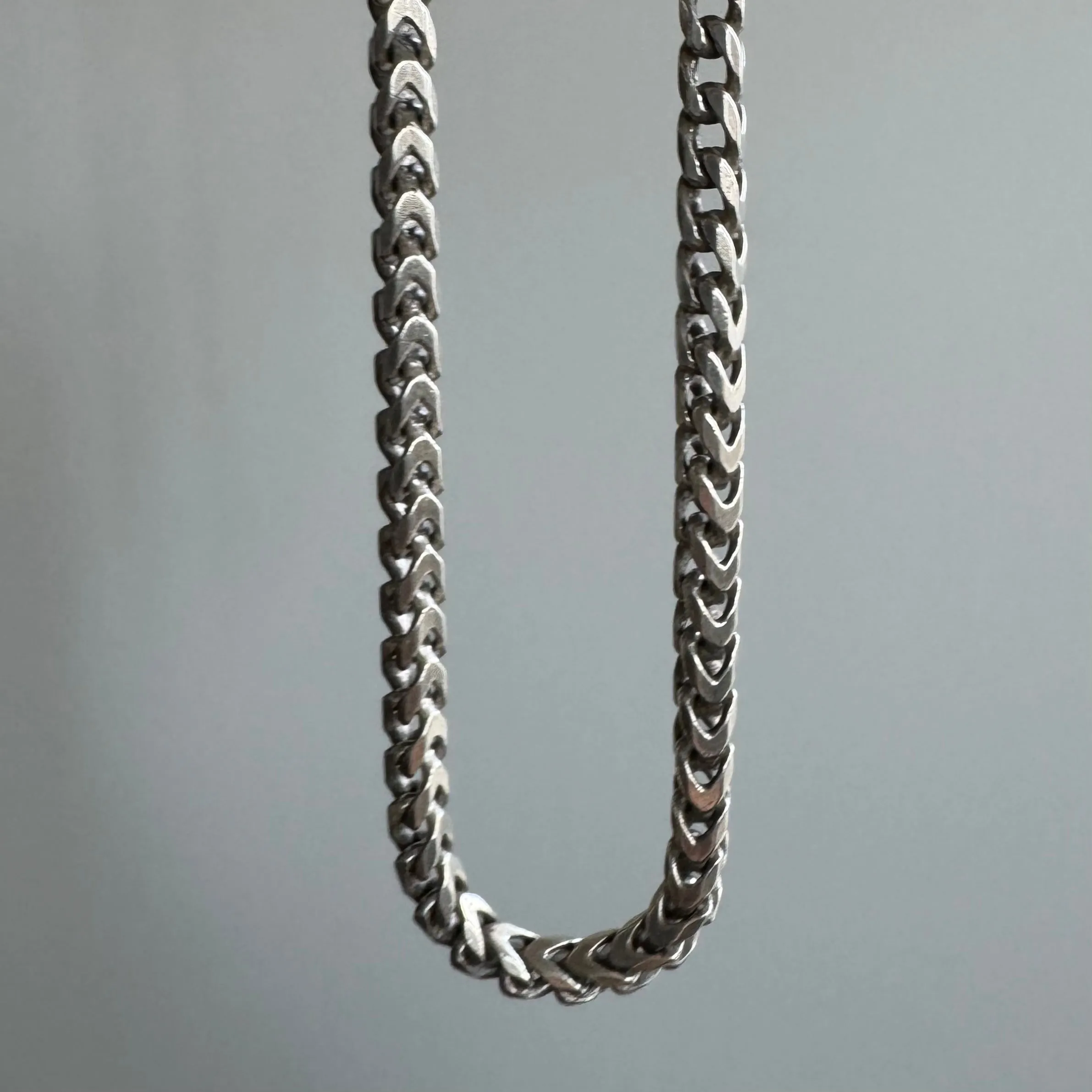 V I N T A G E // box wheat / sterling silver square wheat chain / 20.25, 32g