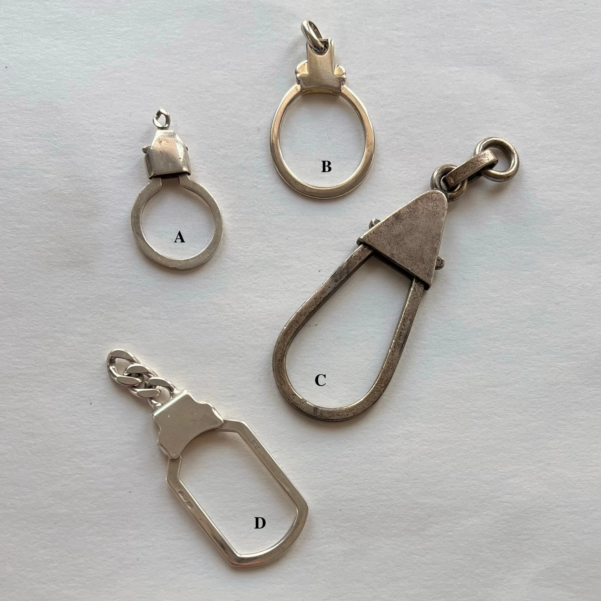 V I N T A G E // connection possibilities / sterling silver carabiners / connector, charm holder or oversized clasp