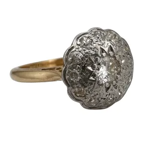 V I N T A G E // star daisy / 18k platinum and diamond celestial floral cluster ring / size 7.75