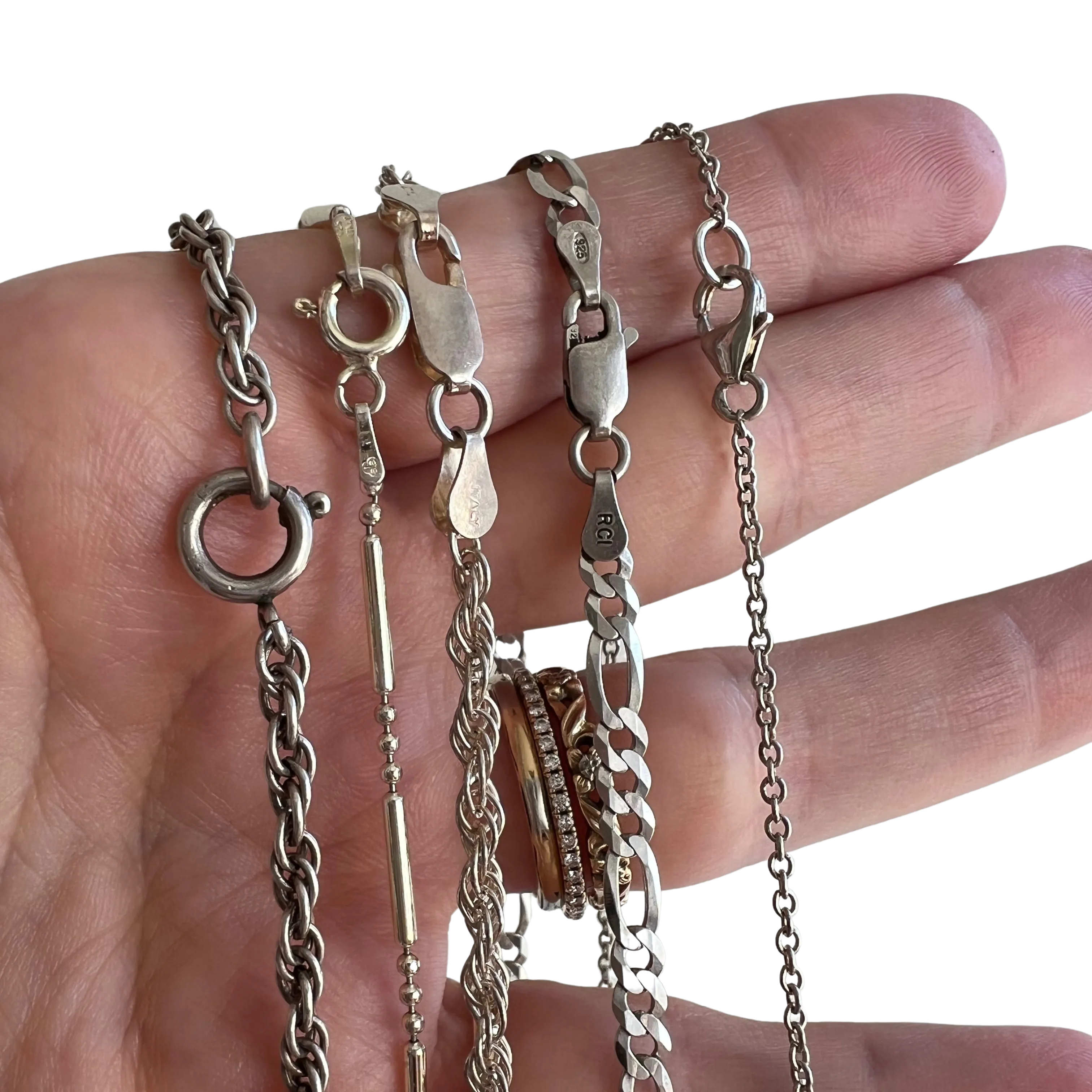 V I N T A G E // sterling silver longer 24- 28 pendant chains by price / $88 each