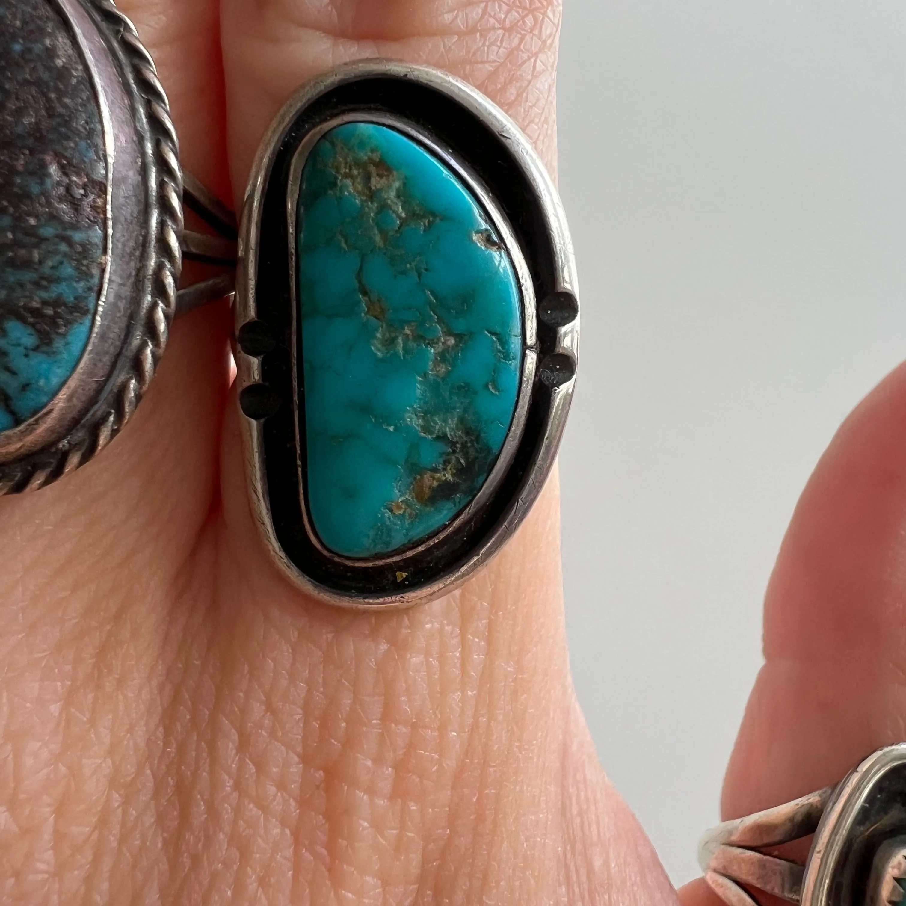 V I N T A G E // sterling silver rings by style and price / artist made turquoise rings / $88 each