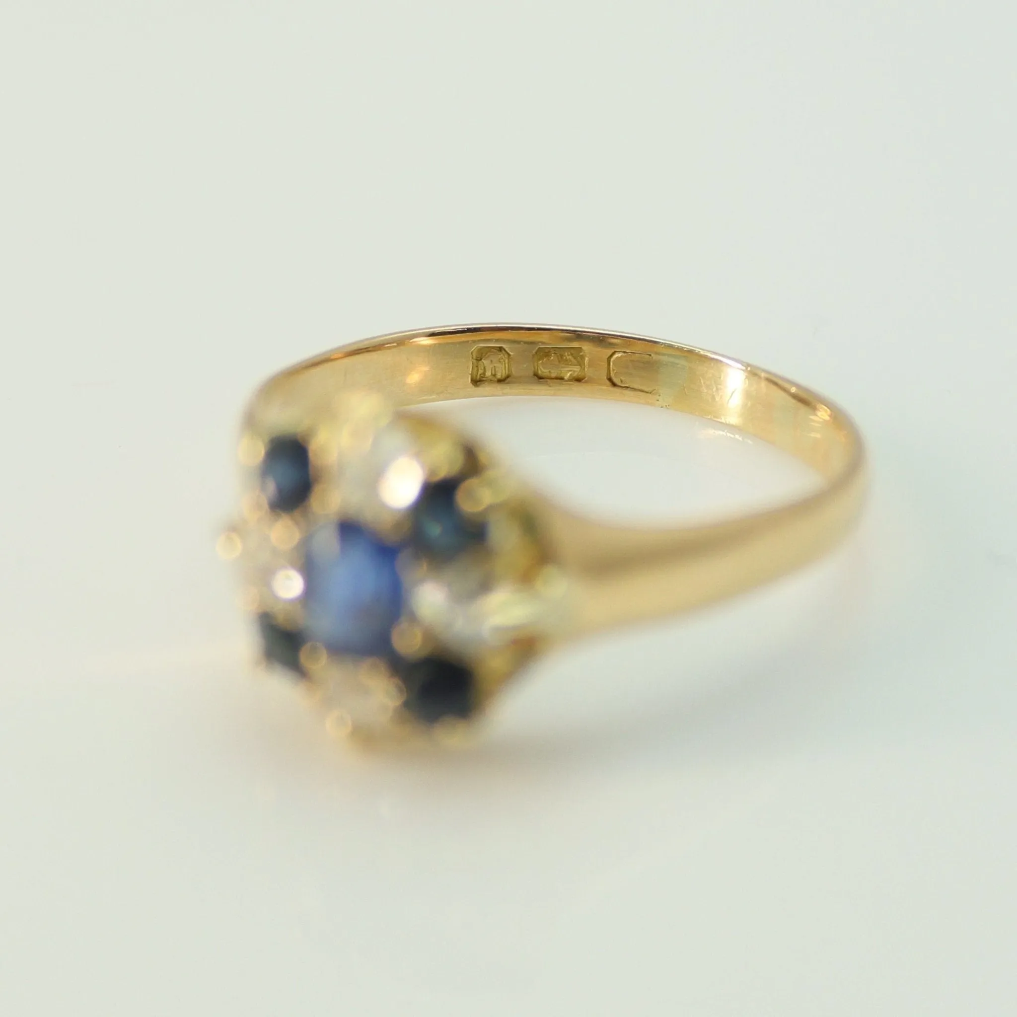 Victorian Sapphire and Diamond Cluster Ring