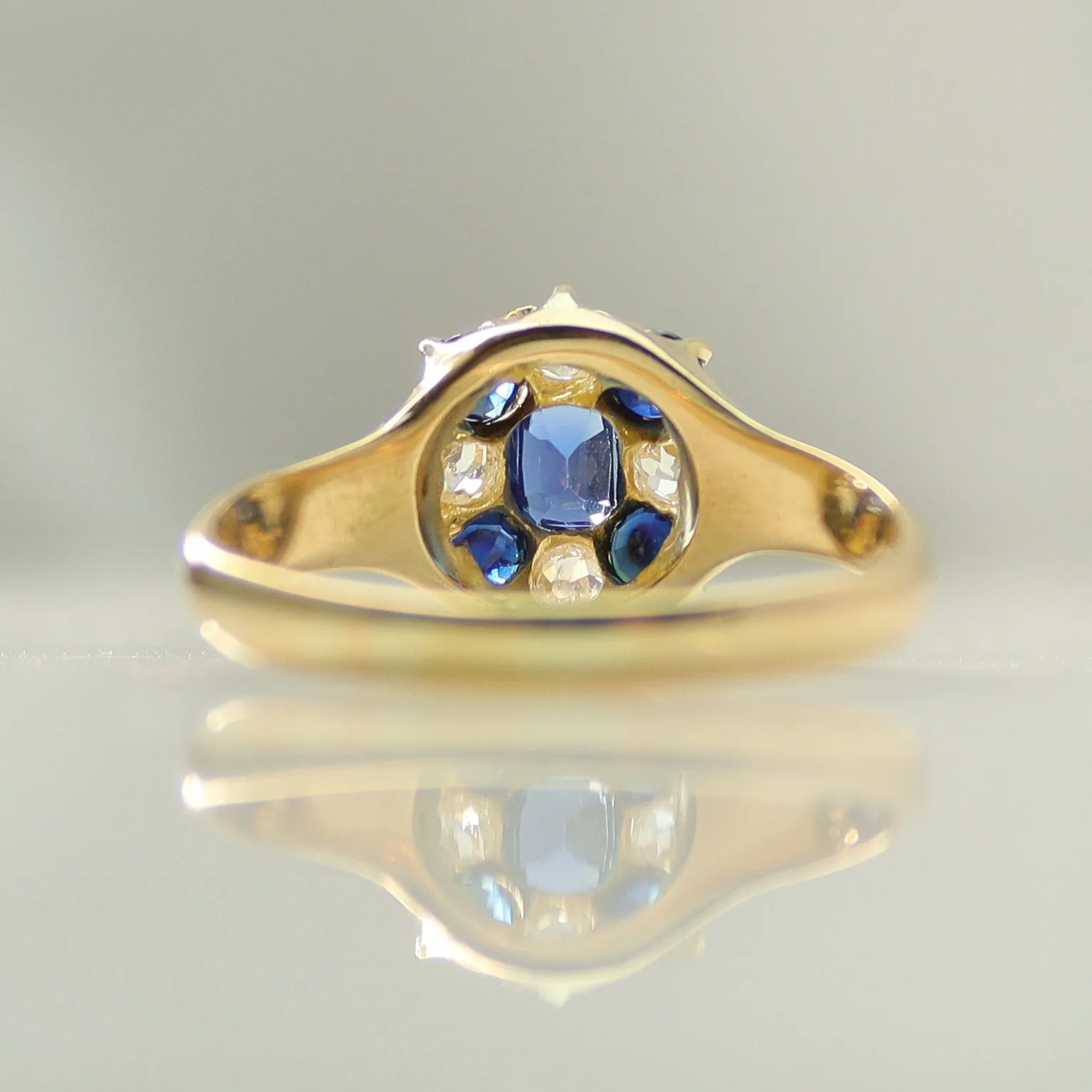 Victorian Sapphire and Diamond Cluster Ring