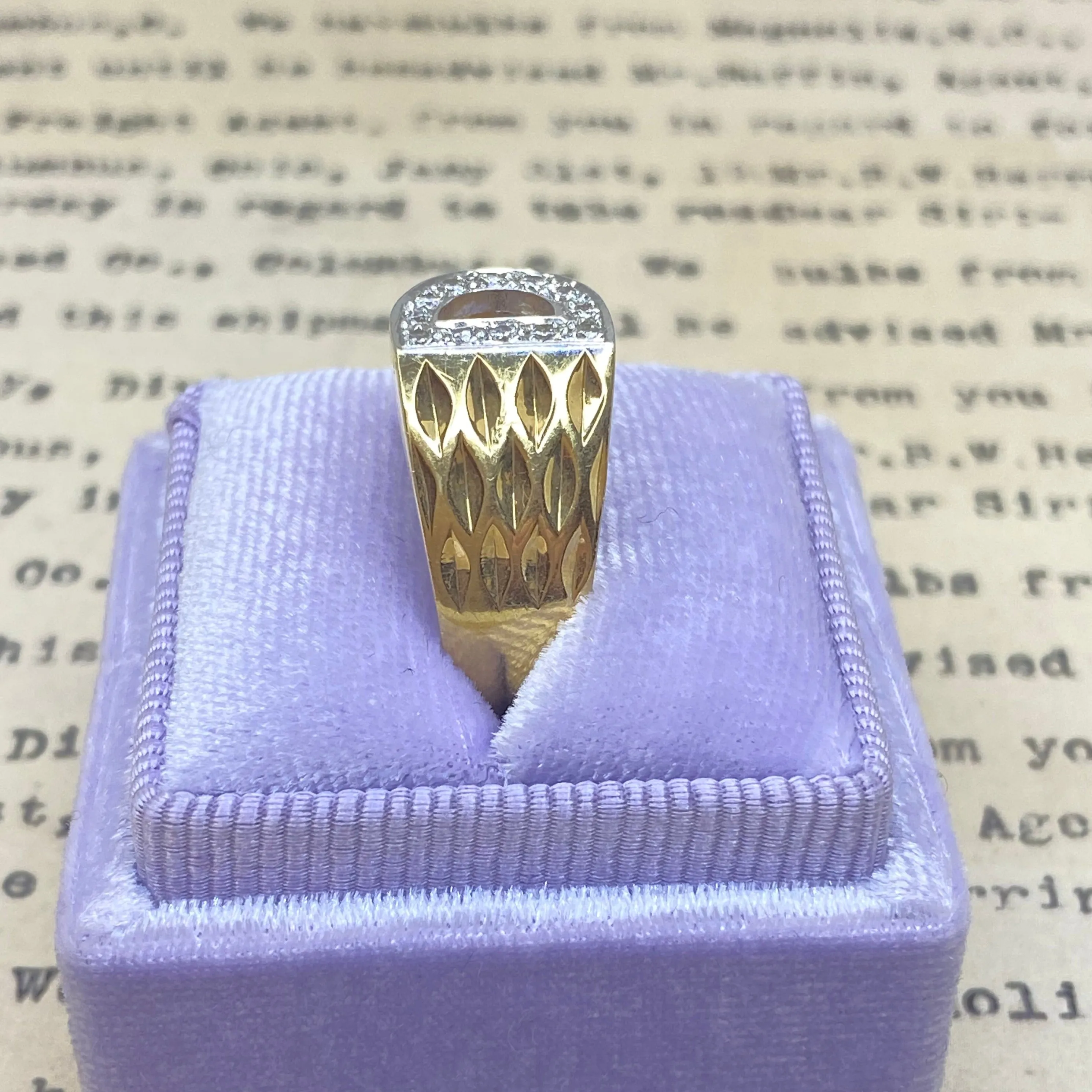 Exquisite Vintage 14K Gold Diamond Ring with Initial D Personalization