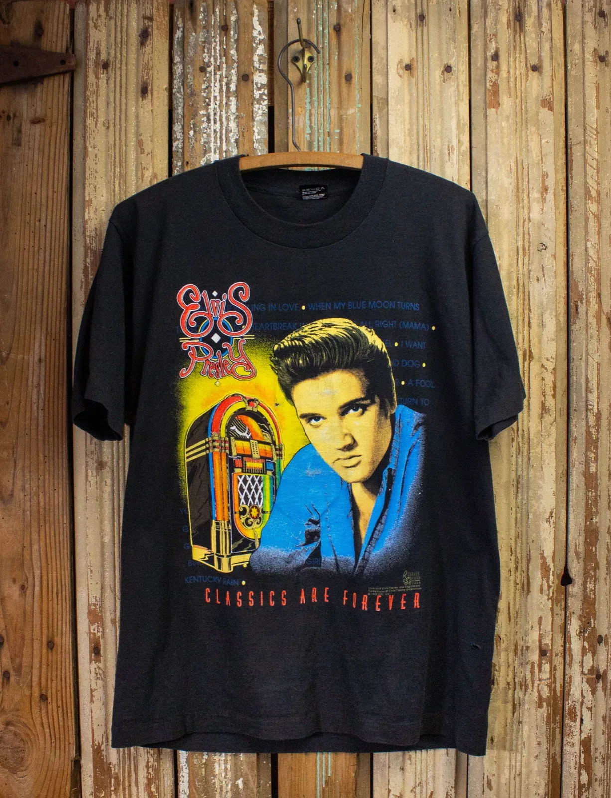 Vintage Elvis Classics Are Forever T Shirt 1992 Black Large