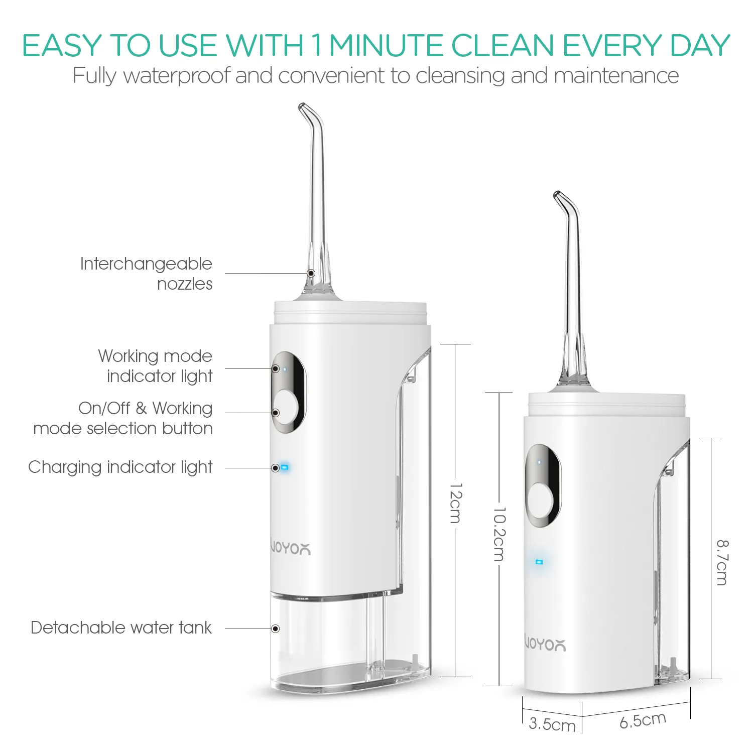 VOYOR Mini Water Flosser for Teeth WF500